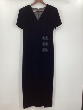 Maggy London Black Velvet Maxi Dress